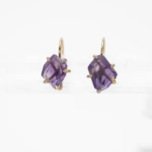 14k-18k Gold Amethyst Hook Earrings