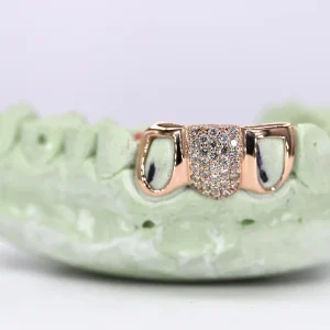 1 Tooth Diamond & 2 Teeth Open Faced VVS Moissanite Diamond Grillz