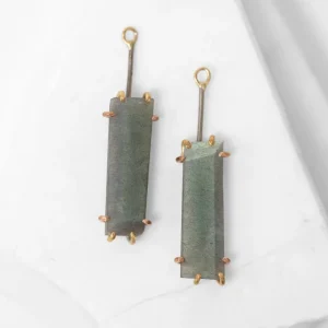 14k-18k Gold and Oxidized Sterling Exceptional Labradorite Drops
