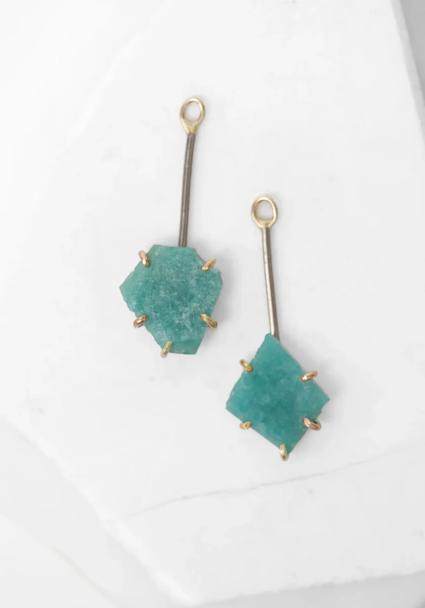 14k-18k Gold Amazonite Drops