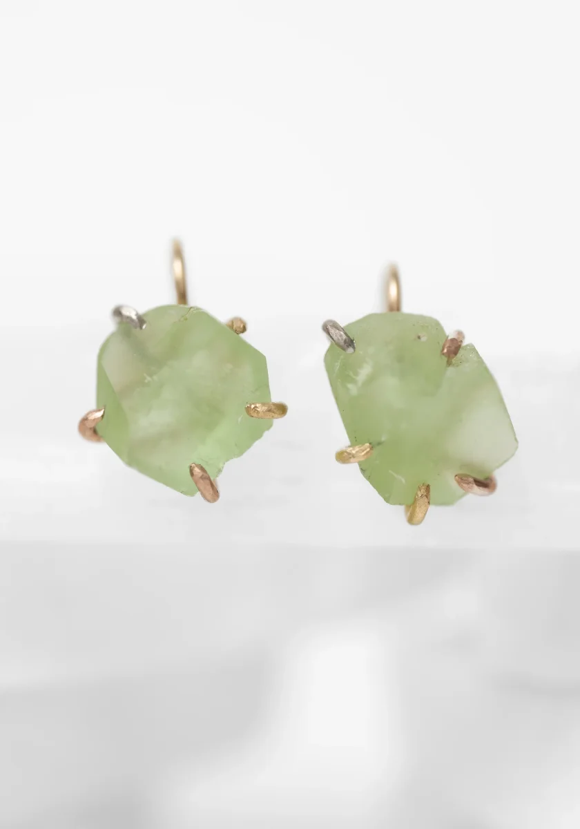 14k-18k Gold Peridot Hook Earrings - Image 4