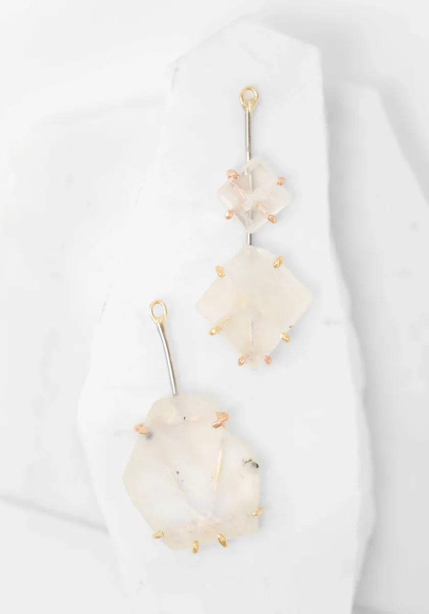 14k-18k Gold Rainbow Moonstone Drops