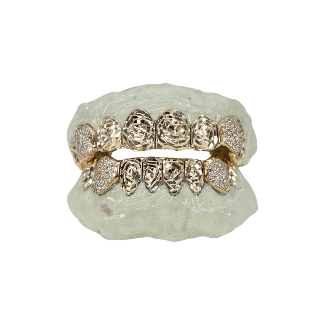 Custom 8 on 8 with Diamond Fangs Grillz with Rose Cuts - Image 2