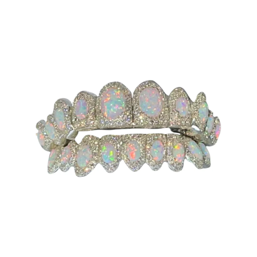 Custom Opal with Natural Diamonds Grillz - Image 2