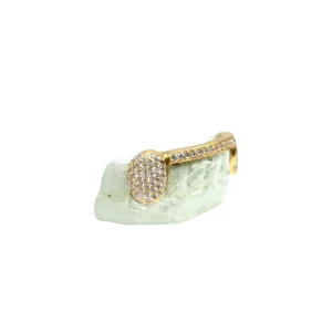 Custom One Row Diamond Bar Grillz with Diamond Fang