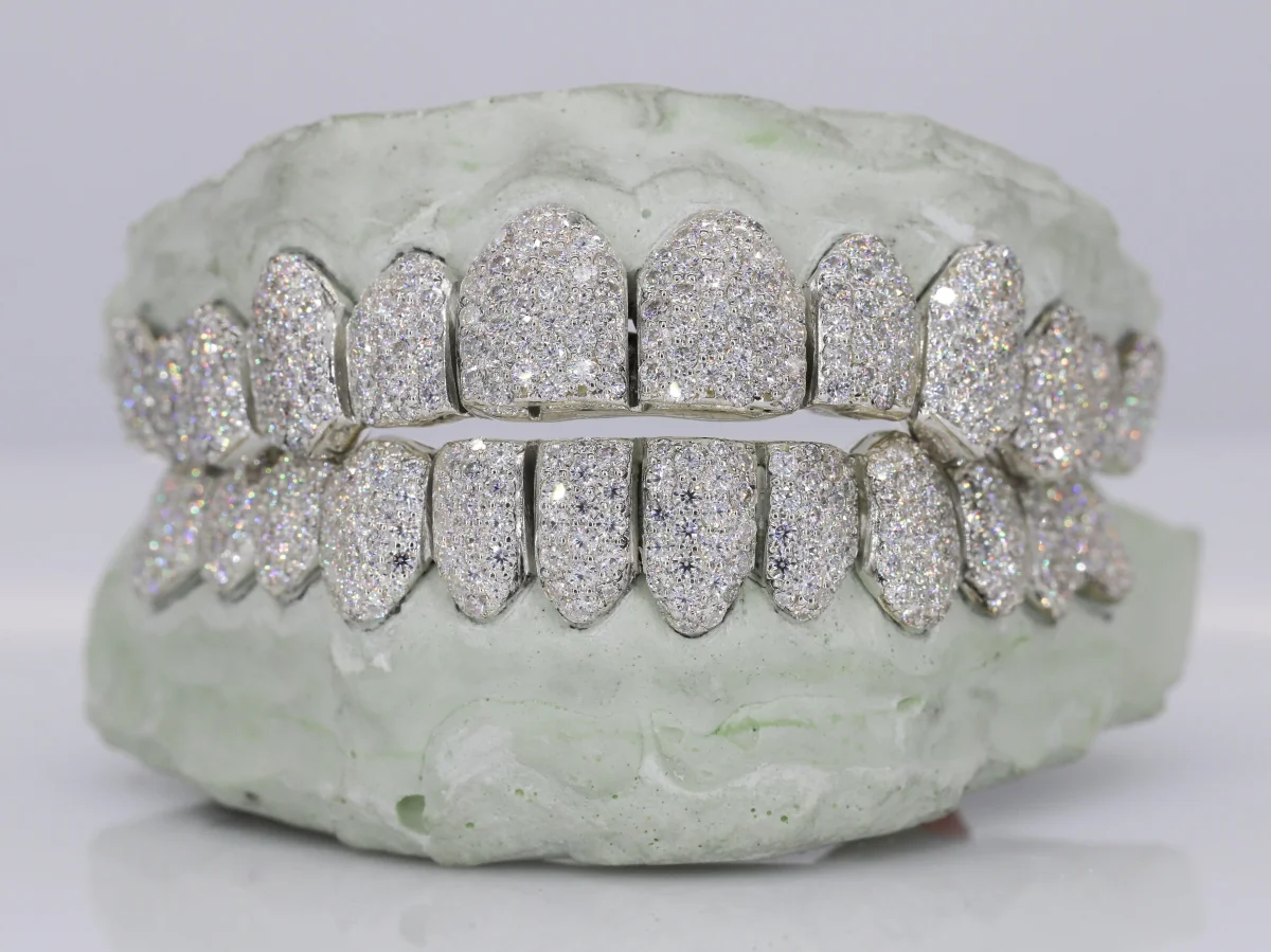 12 on 12 VVS Moisannite Diamond Grillz - Image 2